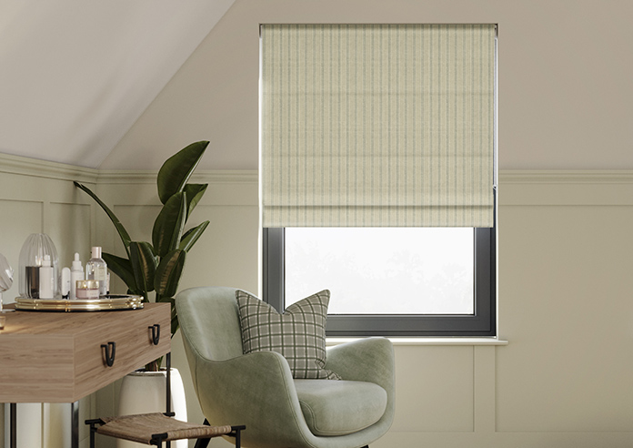 Emily Bond George Stripe, Sage - Twist&Fit Roman Blind - Image 3